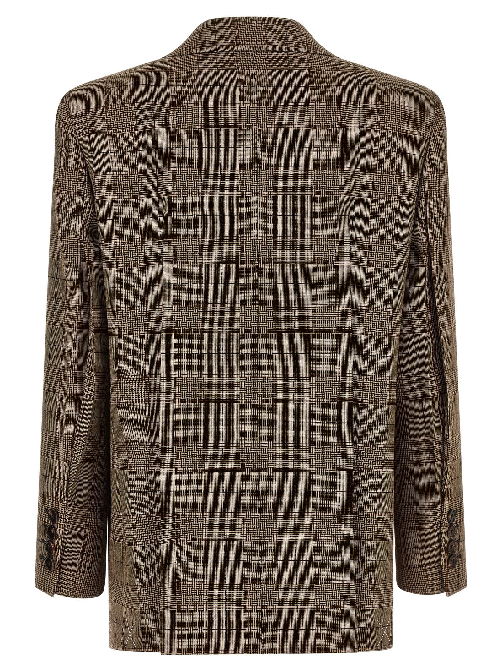 Chloé Check Double Breasted Blazer Brown