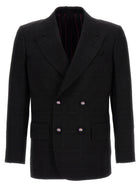ETRO Check Double Breasted Blazer Black