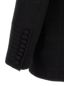 ETRO Check Double Breasted Blazer Black
