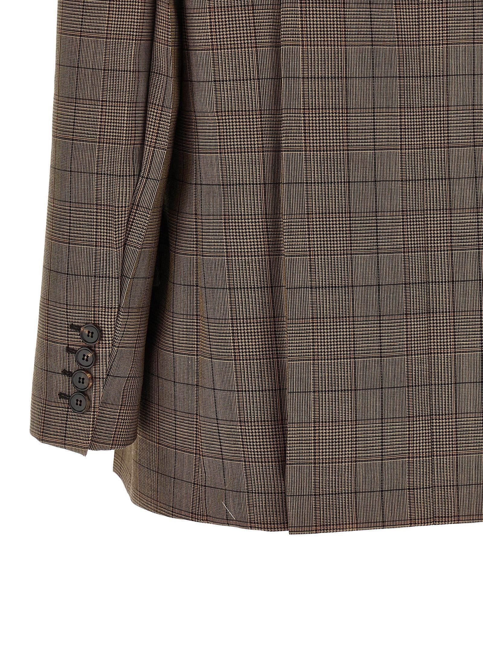 Chloé Check Double Breasted Blazer Brown