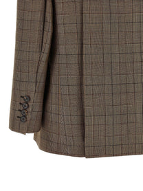 Chloé Check Double Breasted Blazer Brown
