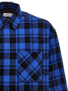 Off-White Check Flannel Overshirt Blue, view 3
