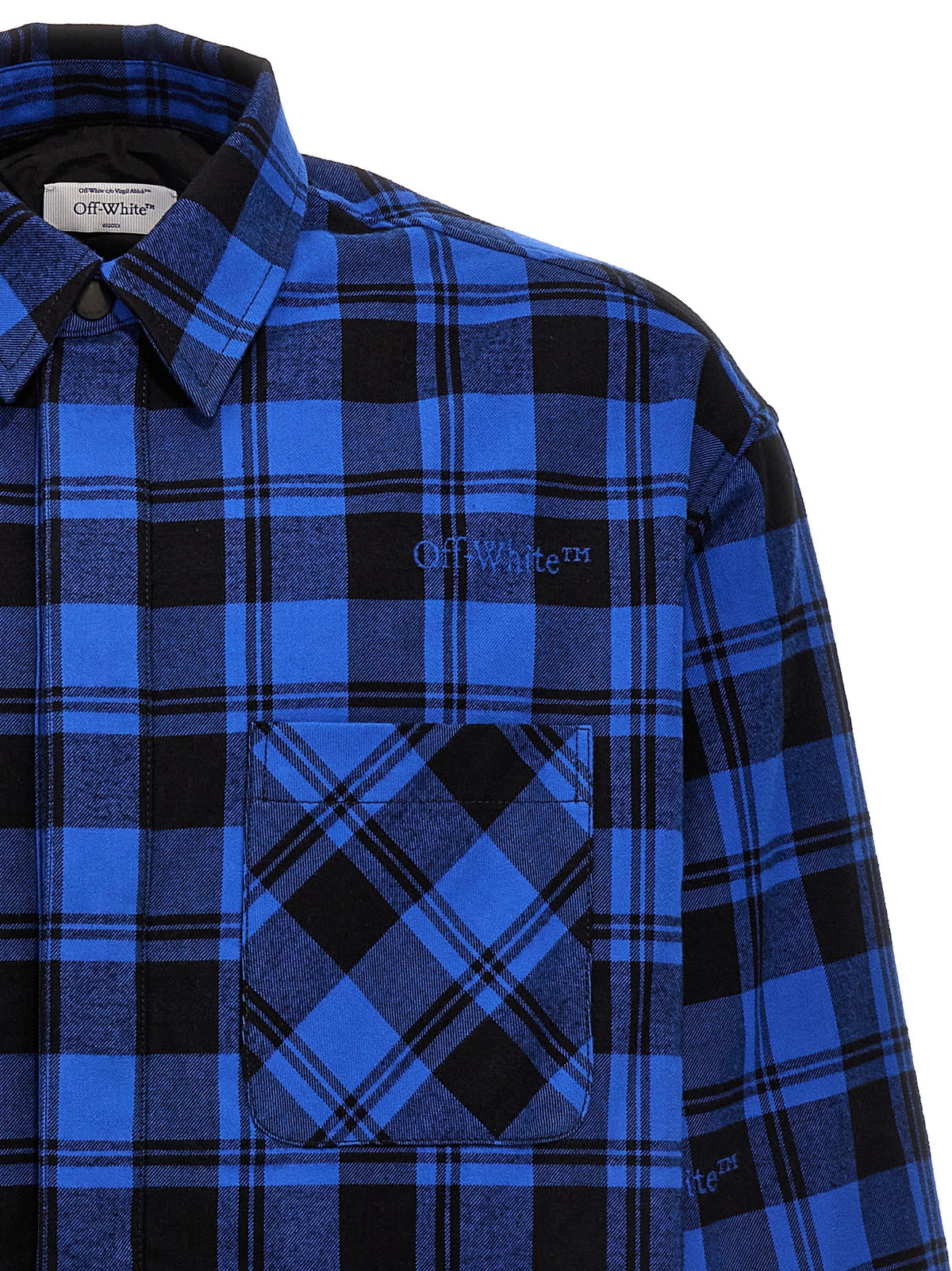 Off-White Check Flannel Overshirt Blue, view 3