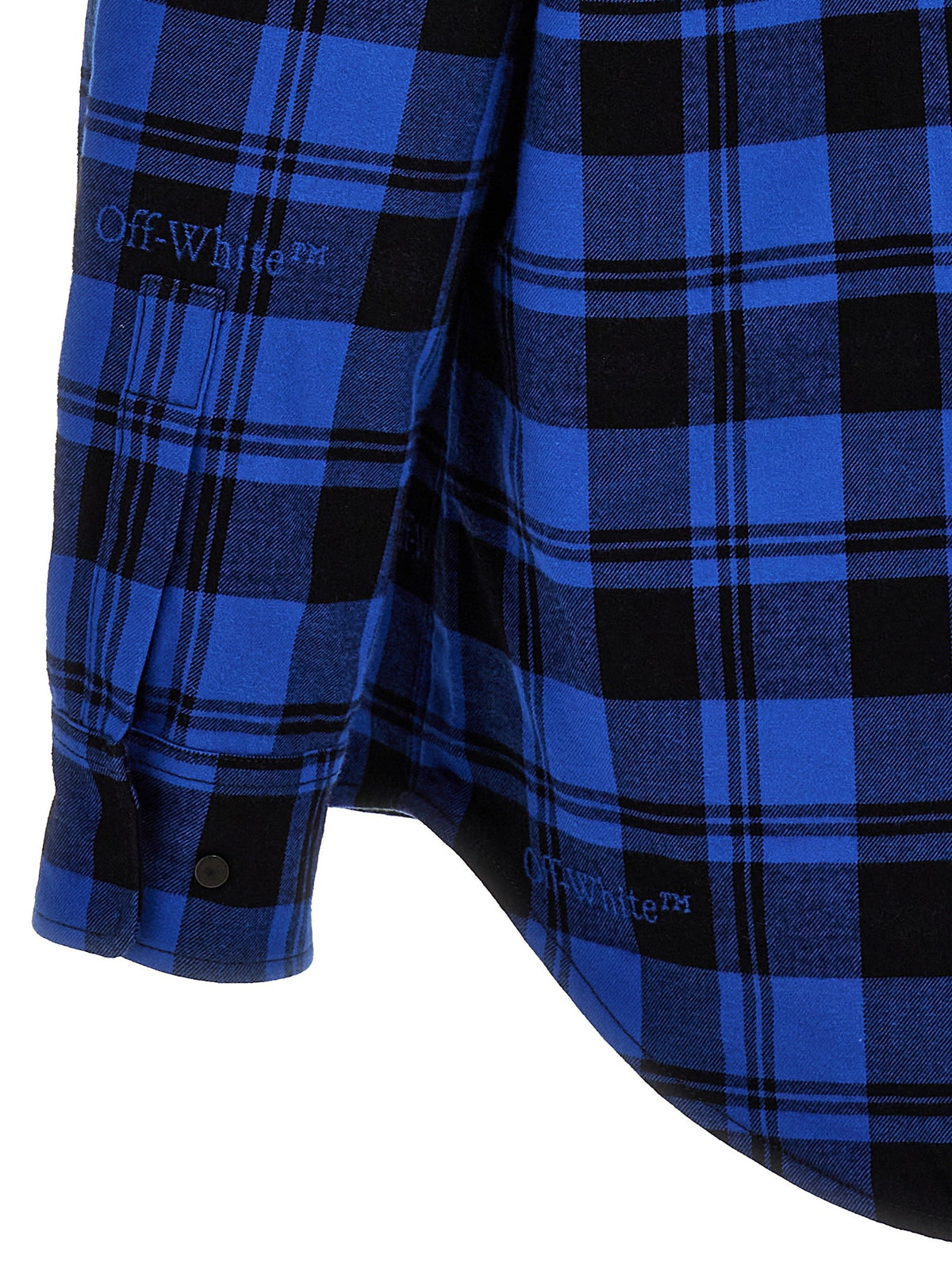 Off-White Check Flannel Overshirt Blue, view 4