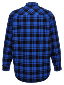 Off-White Check Flannel Overshirt Blue