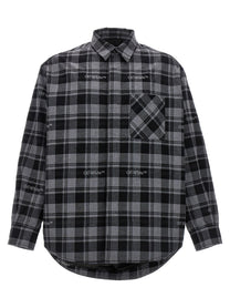 Off-White Check Flannel Padded Jacket Grey