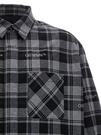 Off-White Check Flannel Padded Jacket Grey