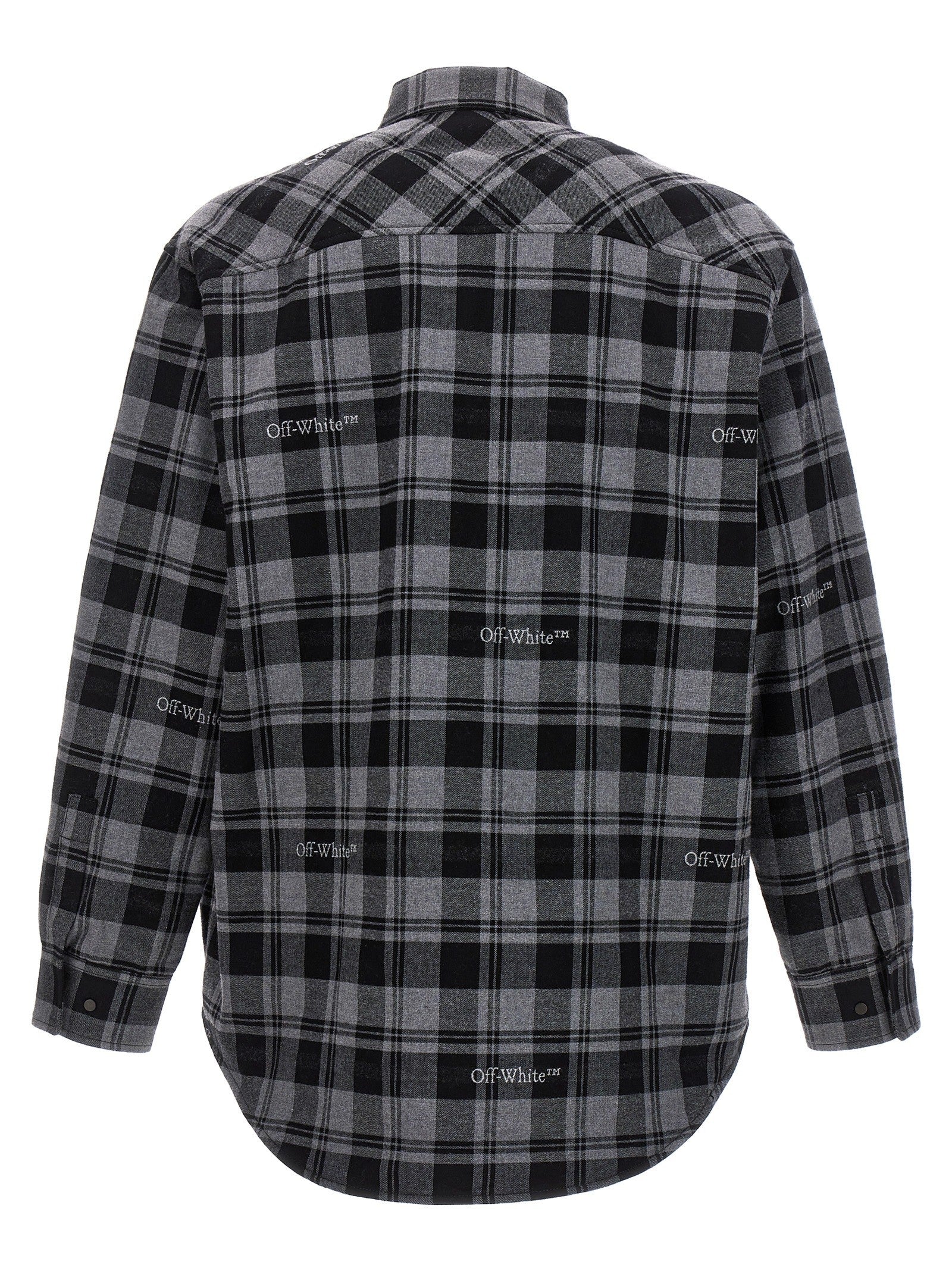 Off-White Check Flannel Padded Jacket Grey