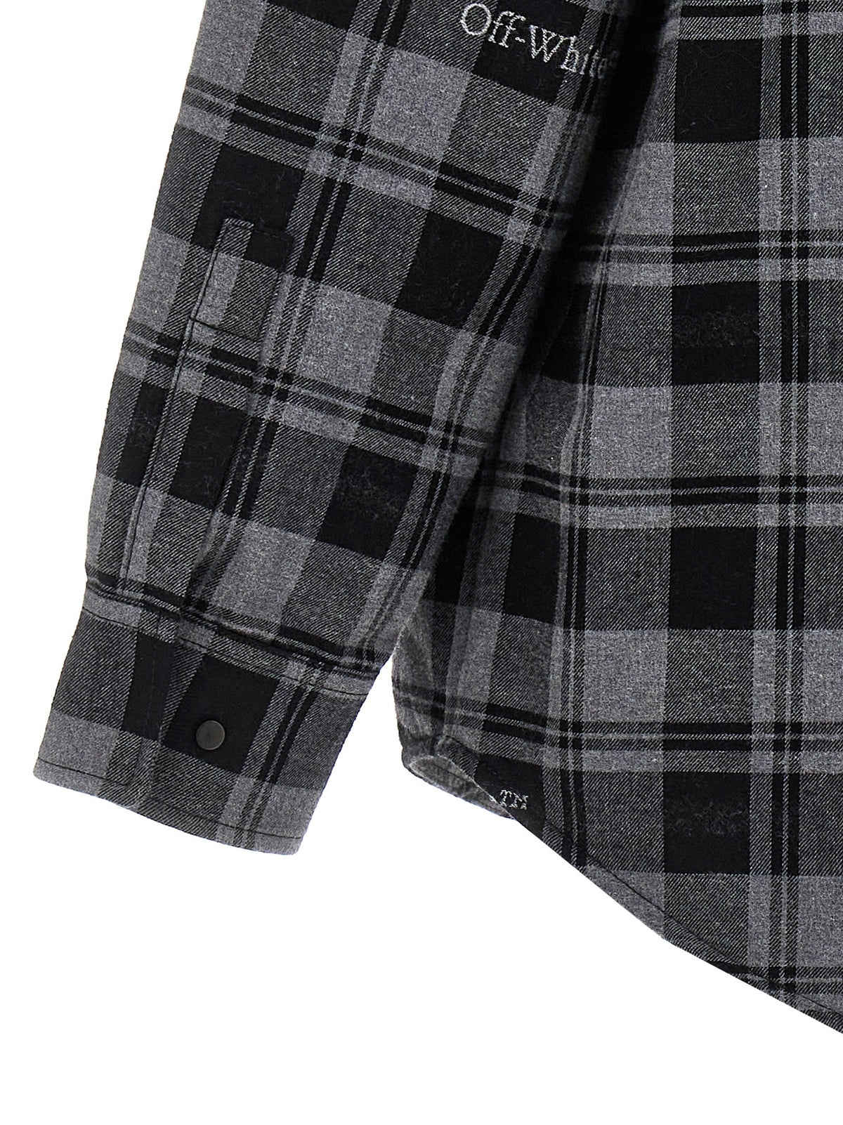 Off-White Check Flannel Padded Jacket Grey