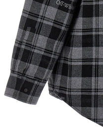 Off-White Check Flannel Padded Jacket Grey