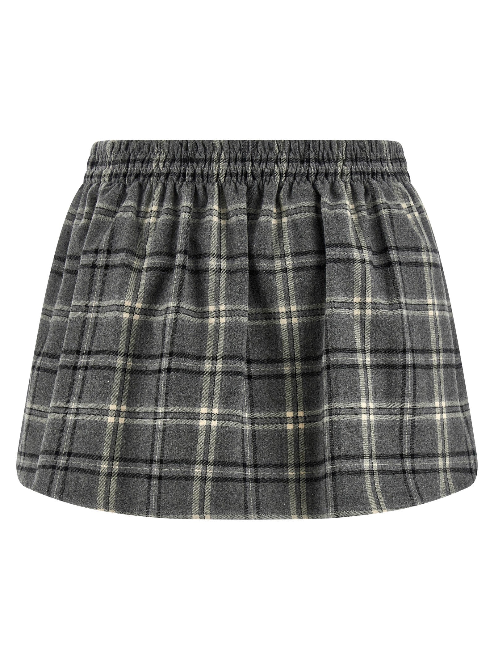 Miu Miu Check Flannel Skirt Grey