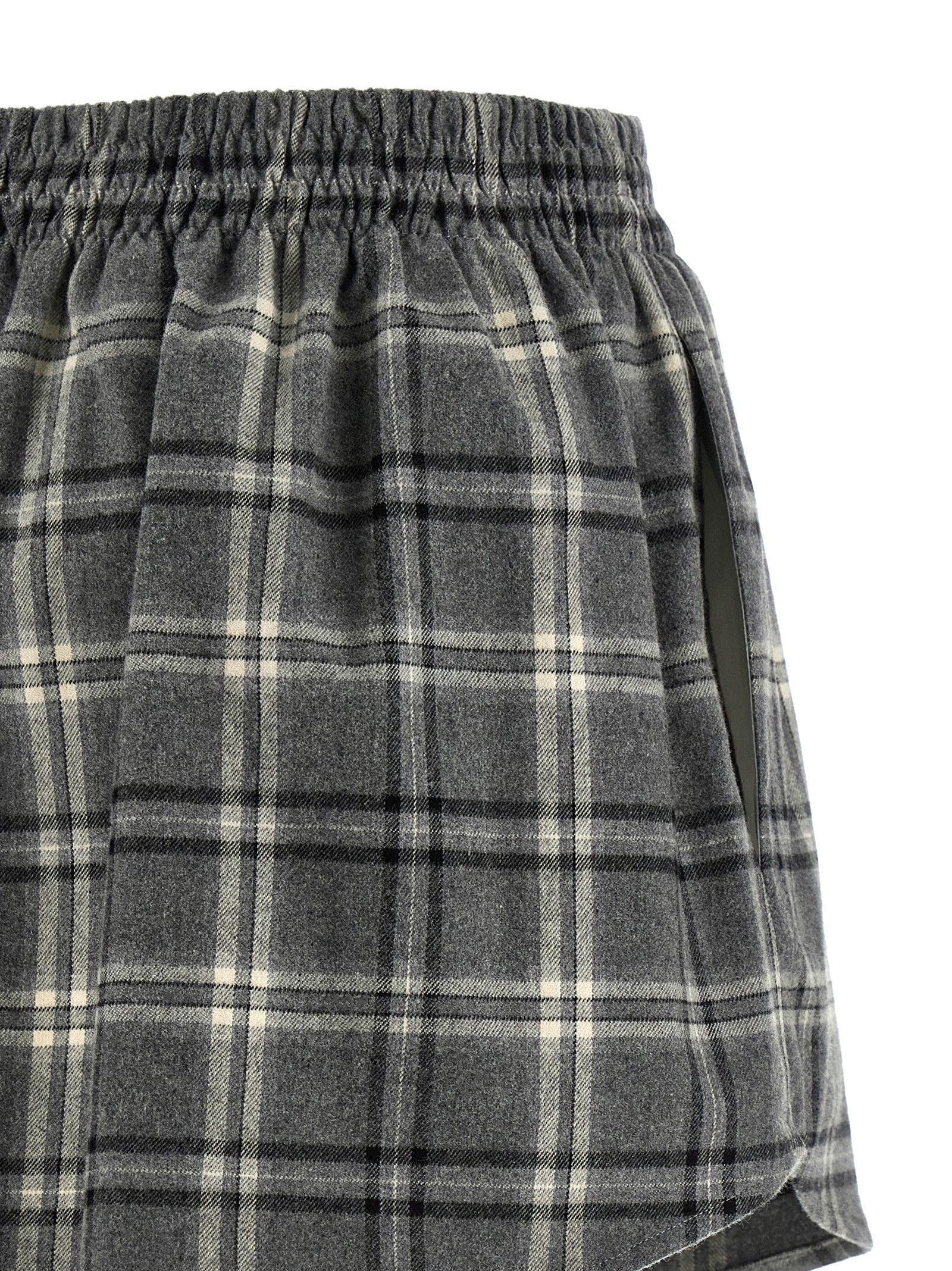 Miu Miu Check Flannel Skirt Grey