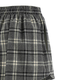 Miu Miu Check Flannel Skirt Grey
