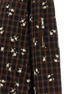 Ganni Check Flower Bomber Jacket Brown, view 4