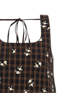Ganni Check Flower Dress Brown, view 3