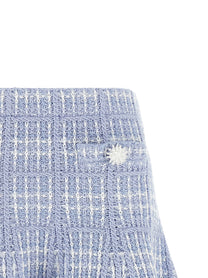 self-portrait Check Knit Skirt Blue