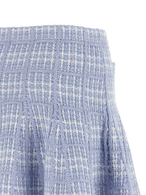 self-portrait Check Knit Skirt Blue