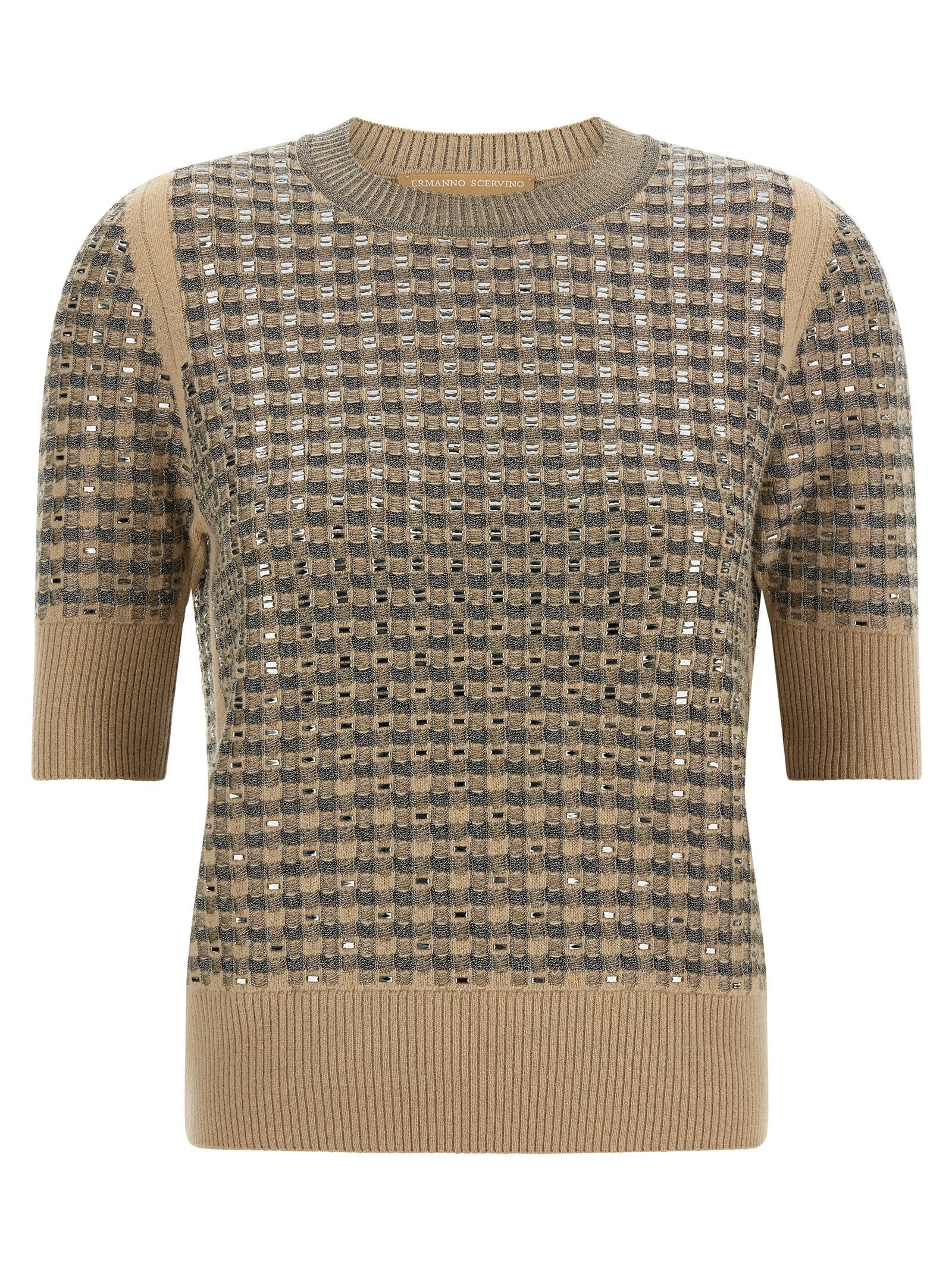 Ermanno Scervino Check Knit Beige