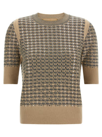 Ermanno Scervino Check Knit Beige