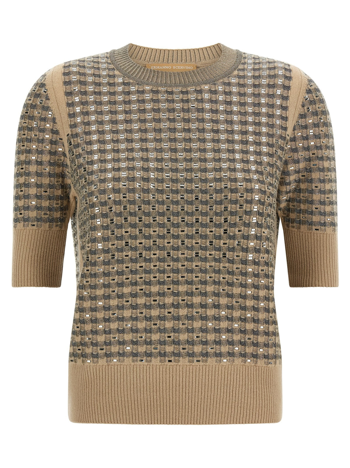 Ermanno Scervino Check Knit Beige