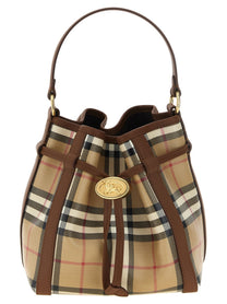 Burberry Check Mini Bucket Bag Beige
