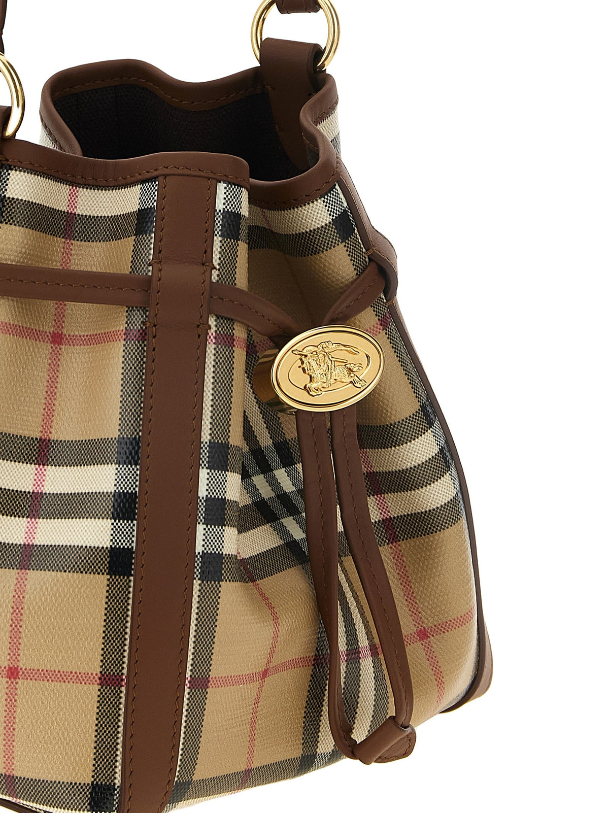 Burberry Check Mini Bucket Bag Beige