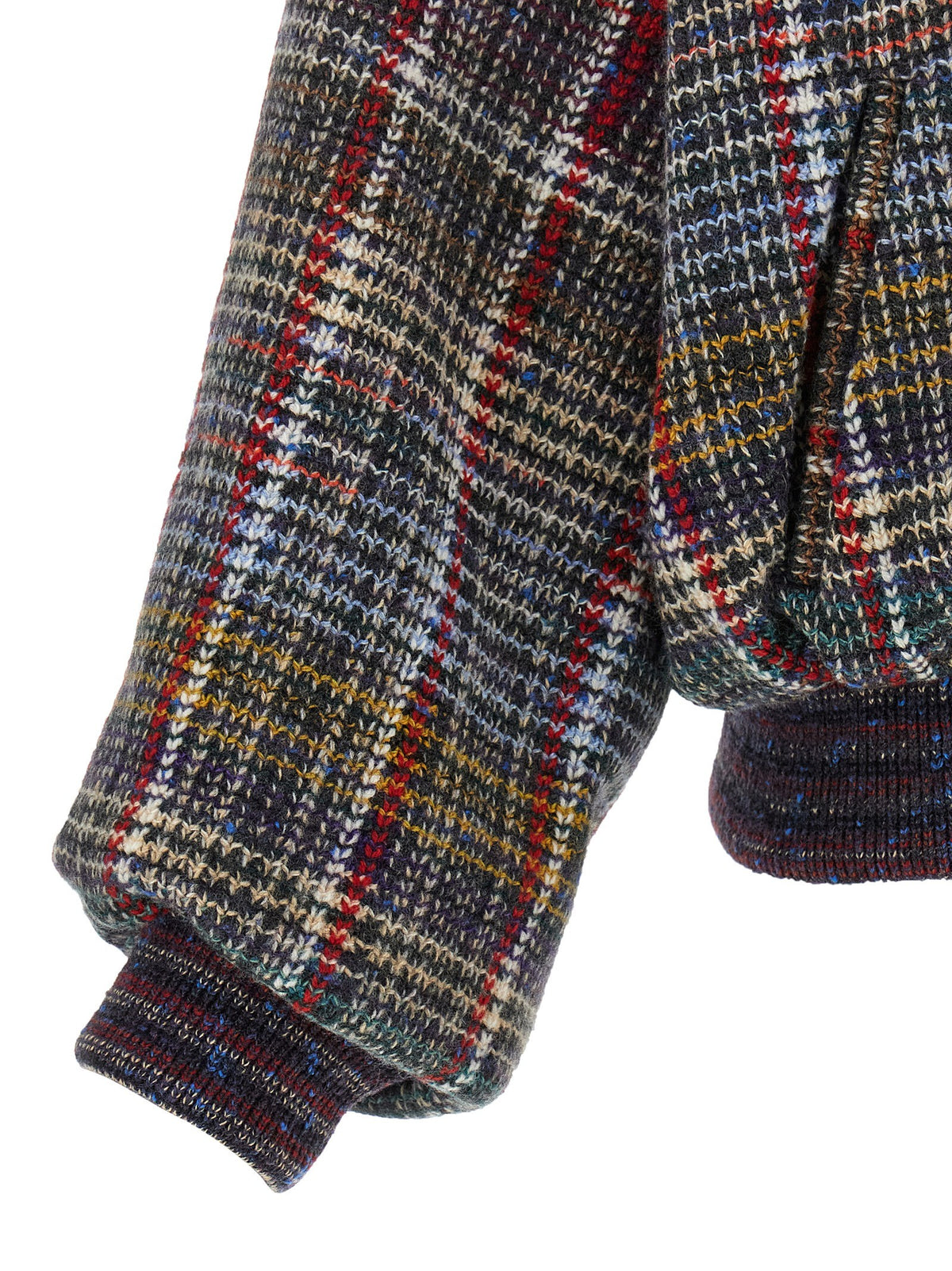Missoni Check Pattern Bomber Jacket Gold