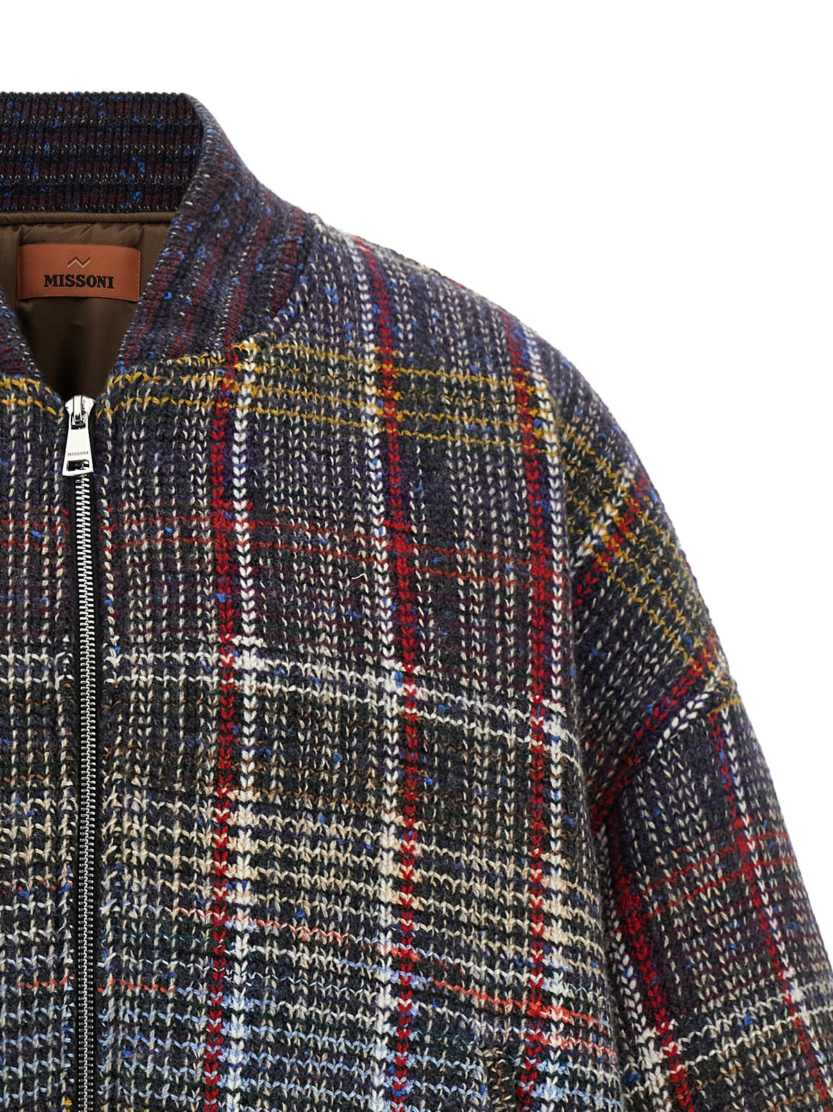 Missoni Check Pattern Bomber Jacket Gold