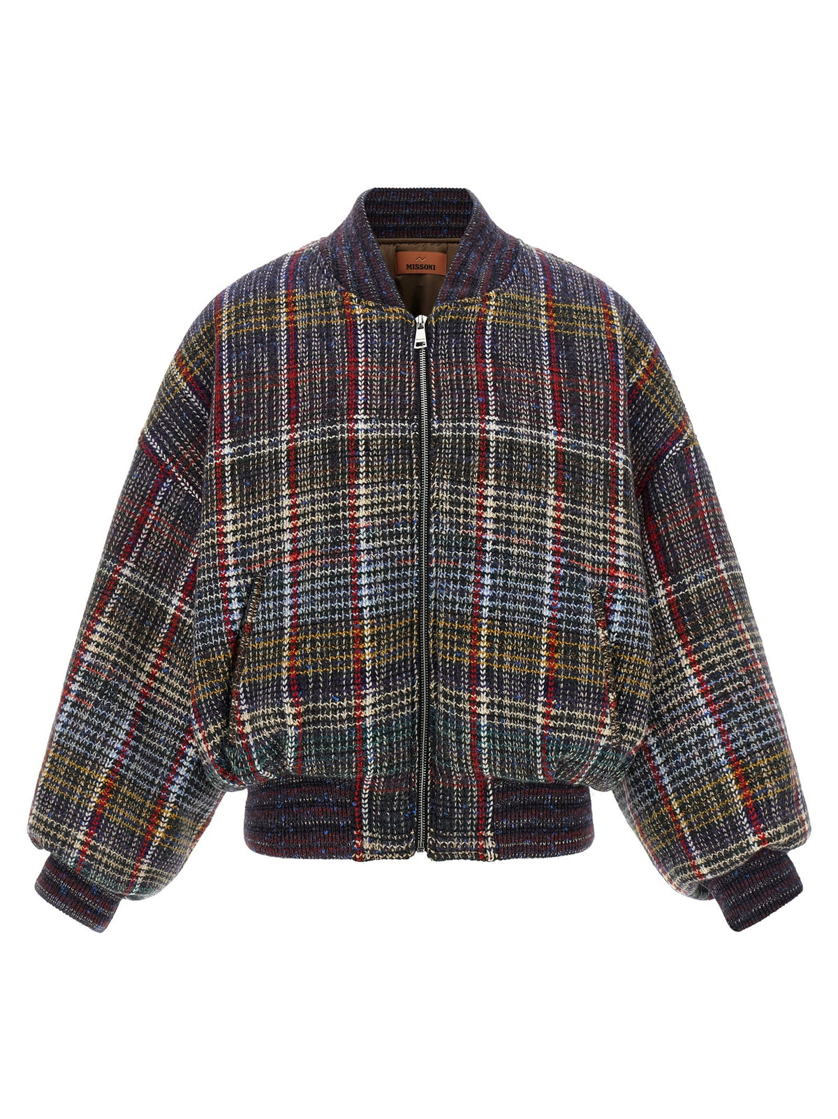Missoni Check Pattern Bomber Jacket Gold