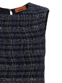 Missoni Check Pattern Dress Gold