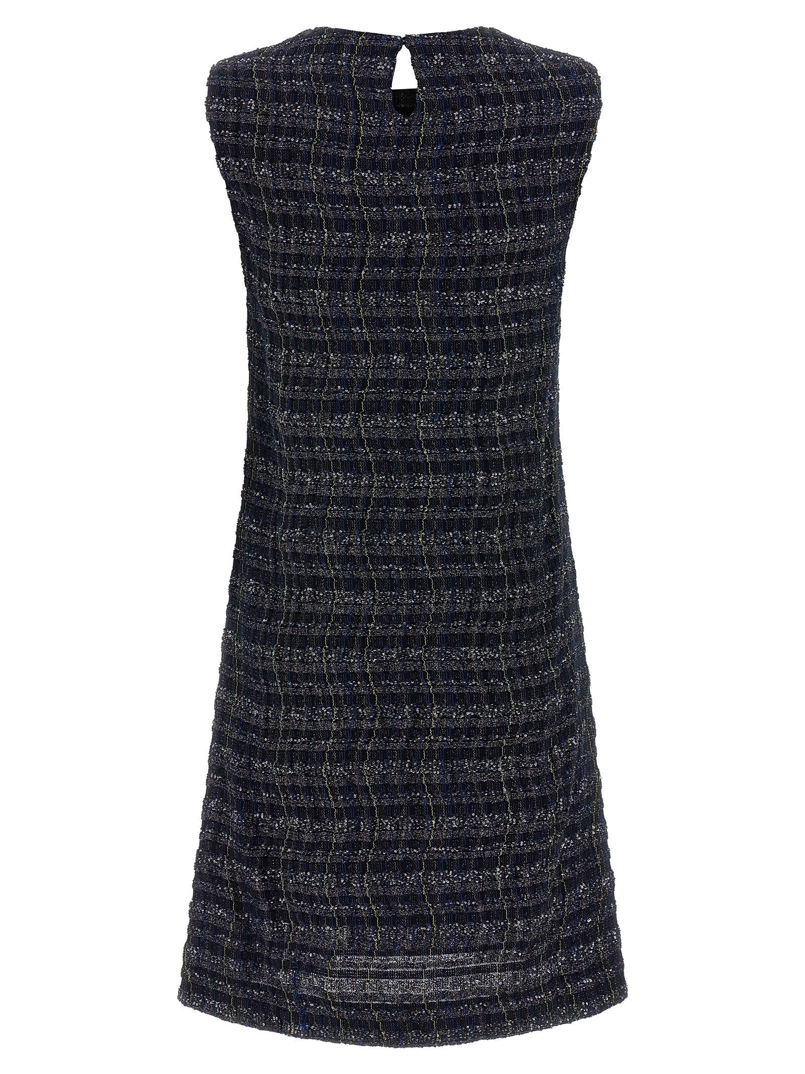 Missoni Check Pattern Dress Gold