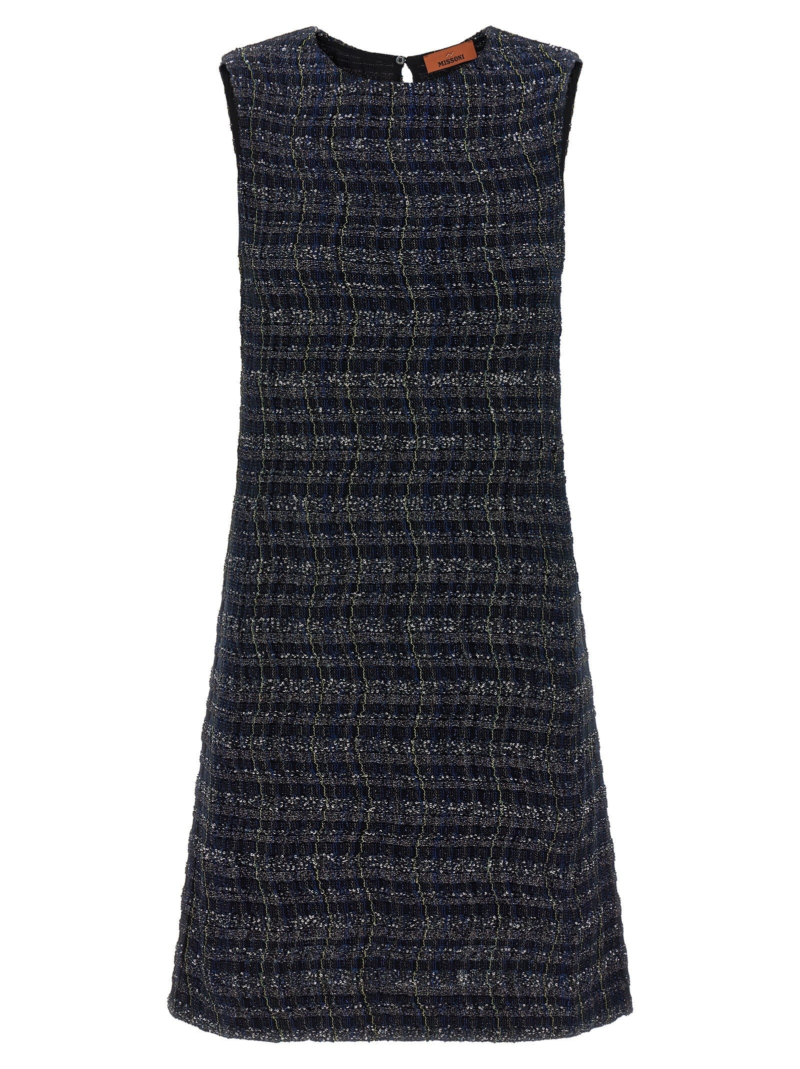 Missoni Check Pattern Dress Gold