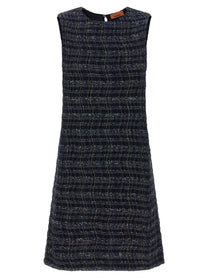Missoni Check Pattern Dress Gold