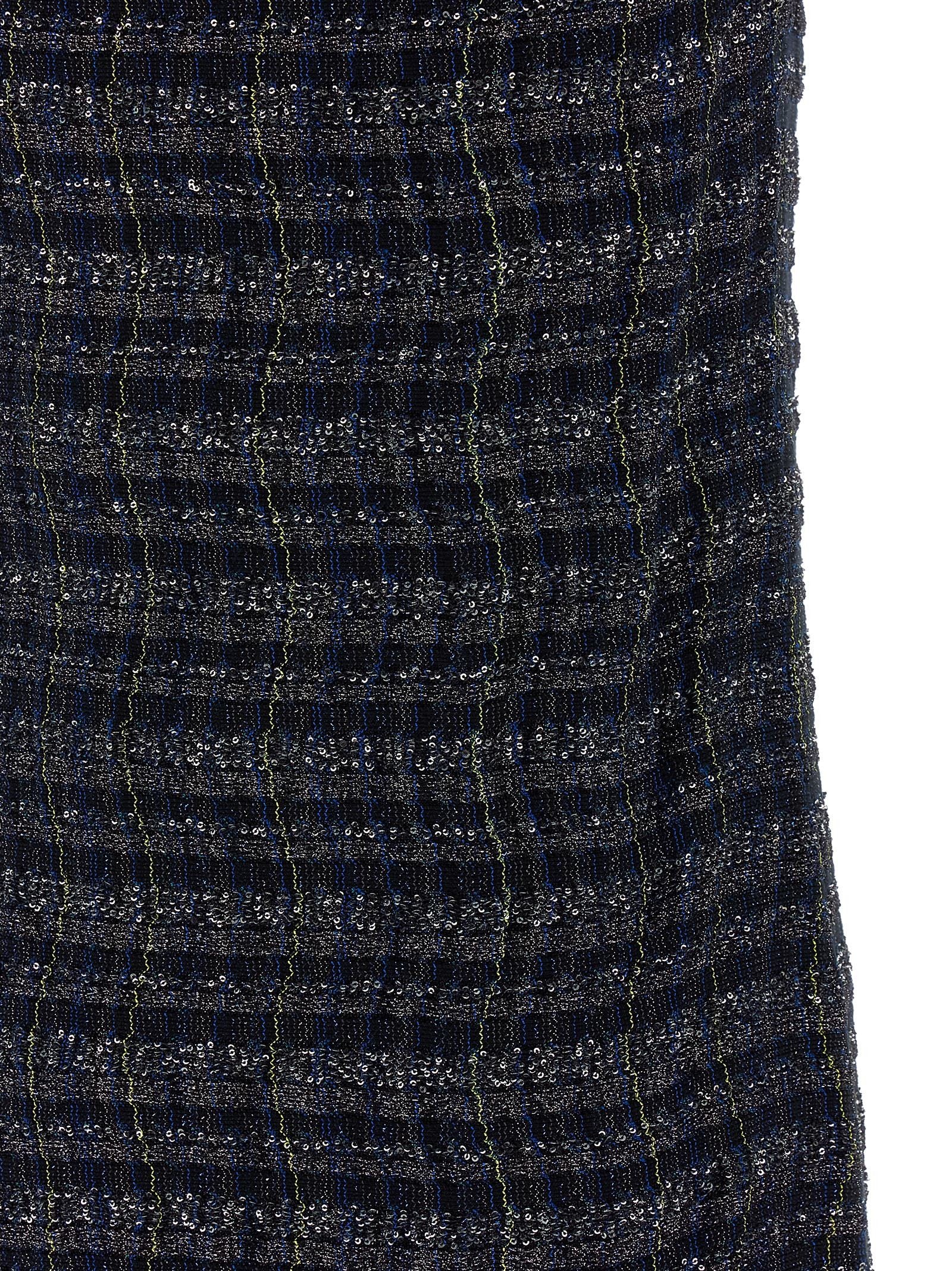 Missoni Check Pattern Dress Gold