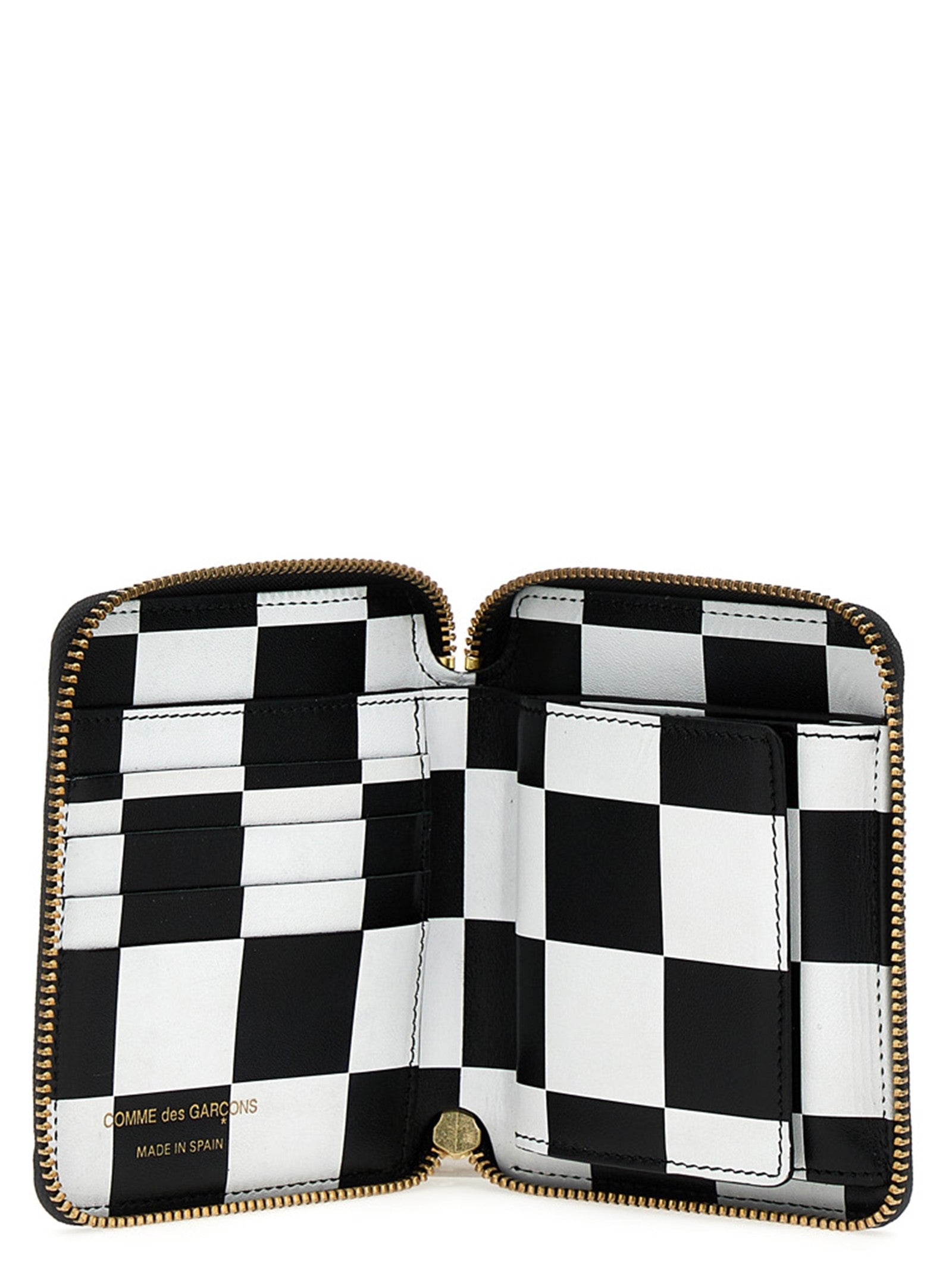 Comme Des Garcons Wallet Check Print Wallet Black