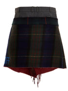 1/Off Check Scarf Reworked Skirt Gold, view 6