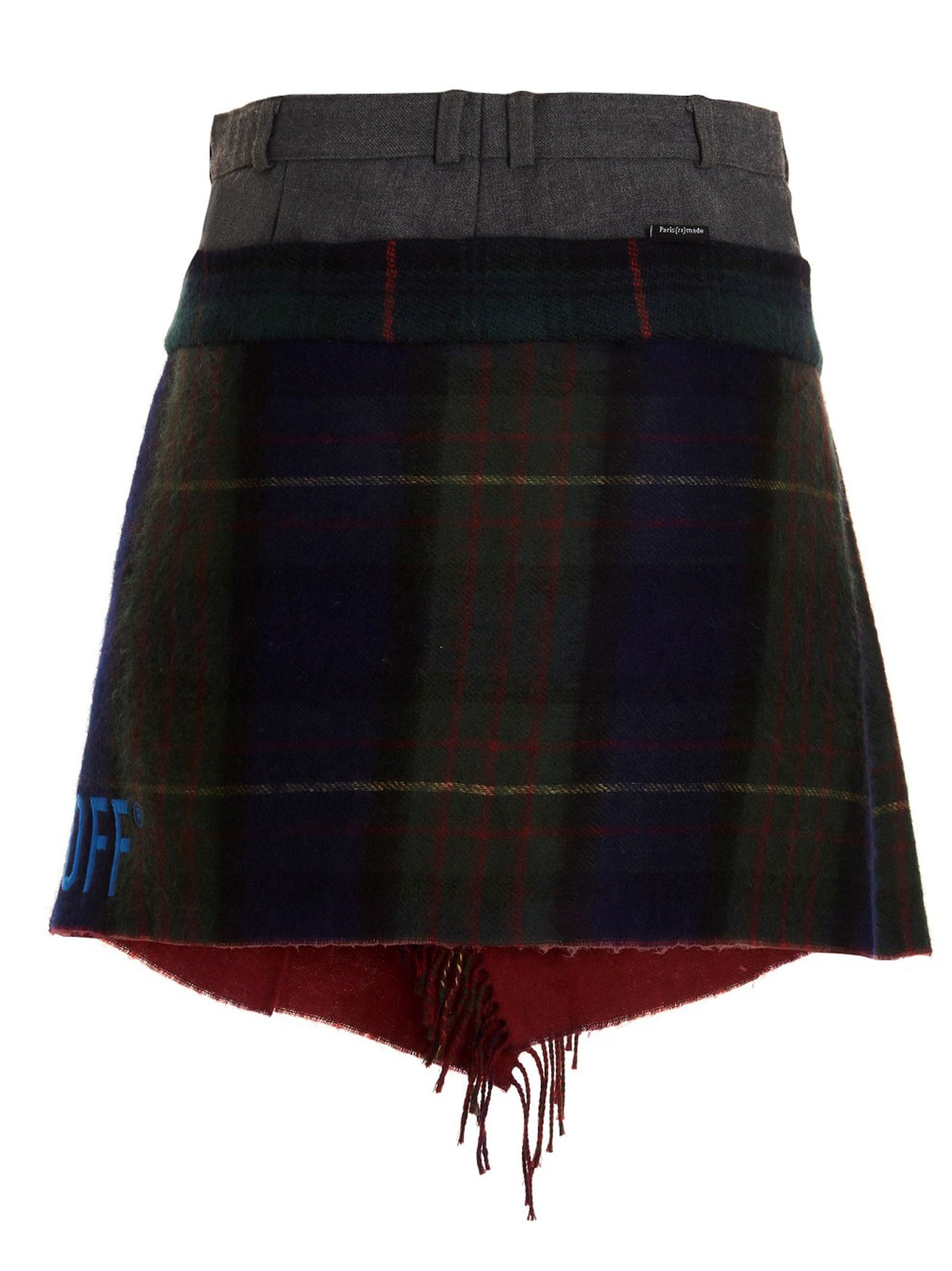 1/Off Check Scarf Reworked Skirt Gold
