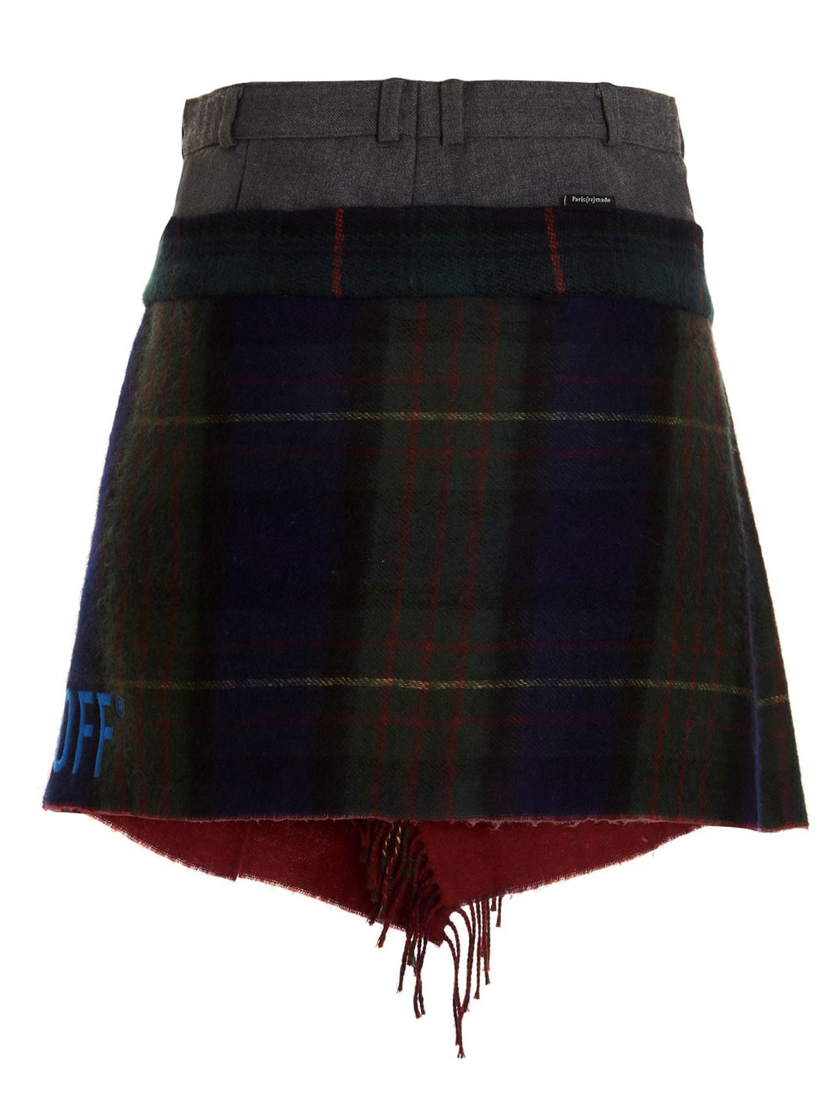 1/Off Check Scarf Reworked Skirt Gold, view 6