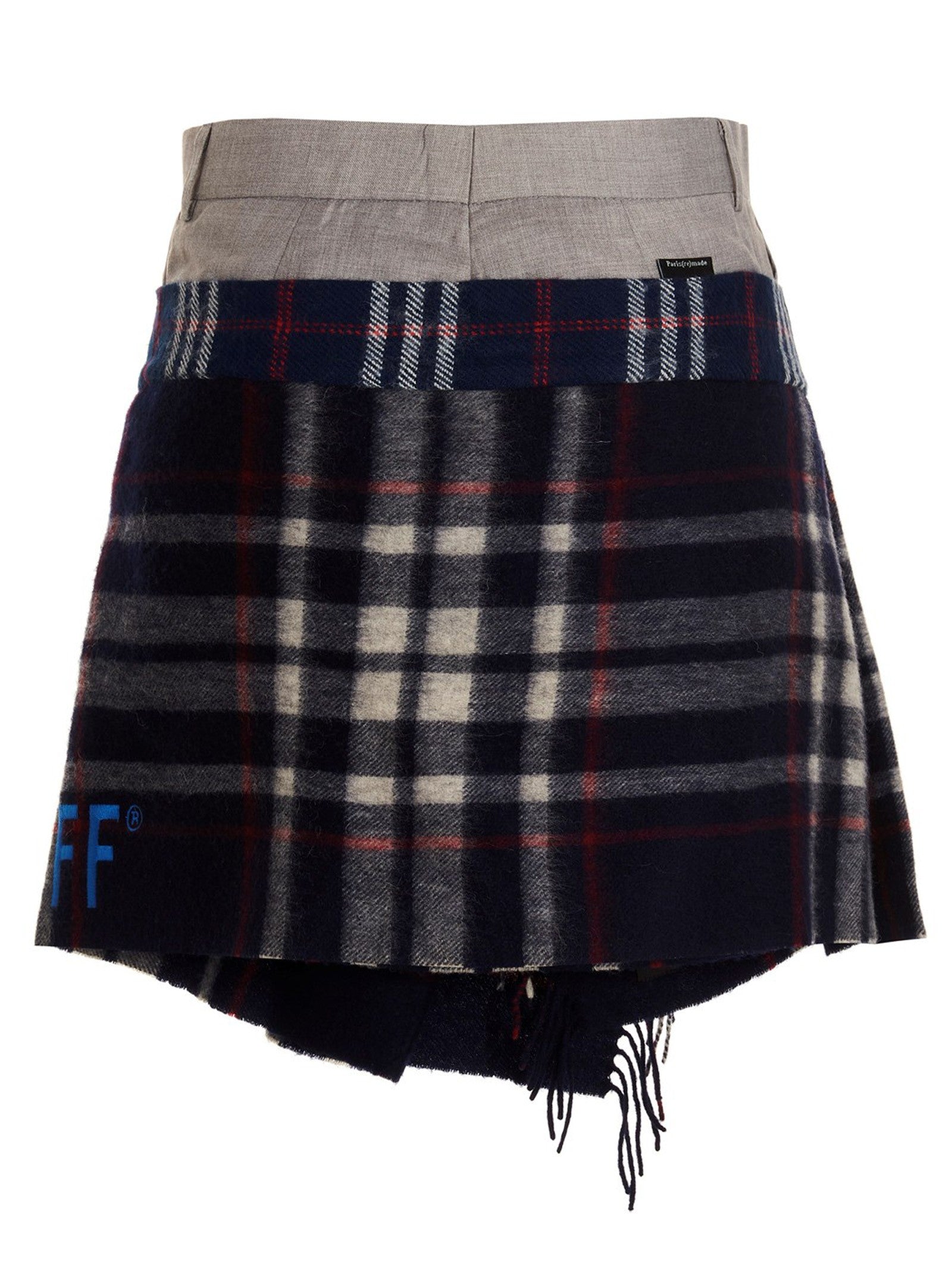 1/Off Check Scarf Reworked Skirt Gold