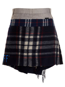 1/Off Check Scarf Reworked Skirt Gold