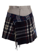 1/Off Check Scarf Reworked Skirt Gold