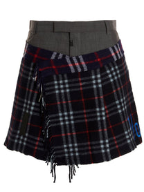 1/Off Check Scarf Reworked Skirt Gold