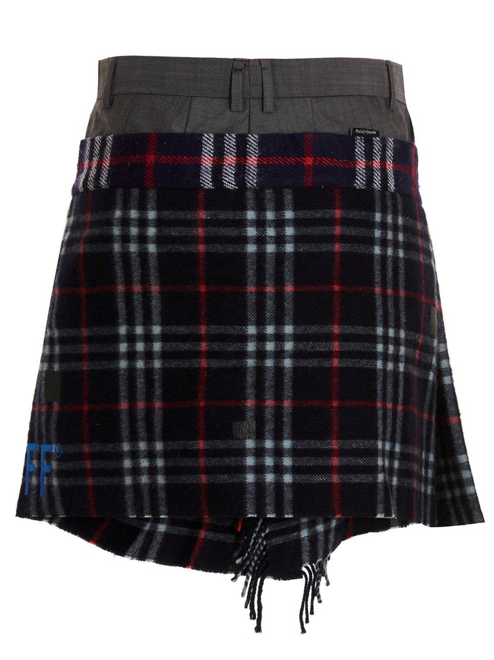 1/Off Check Scarf Reworked Skirt Gold
