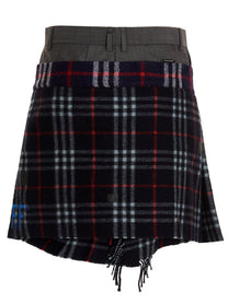 1/Off Check Scarf Reworked Skirt Gold