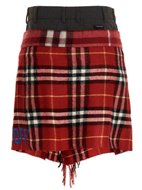 1/Off Check Scarf Reworked Skirt Gold