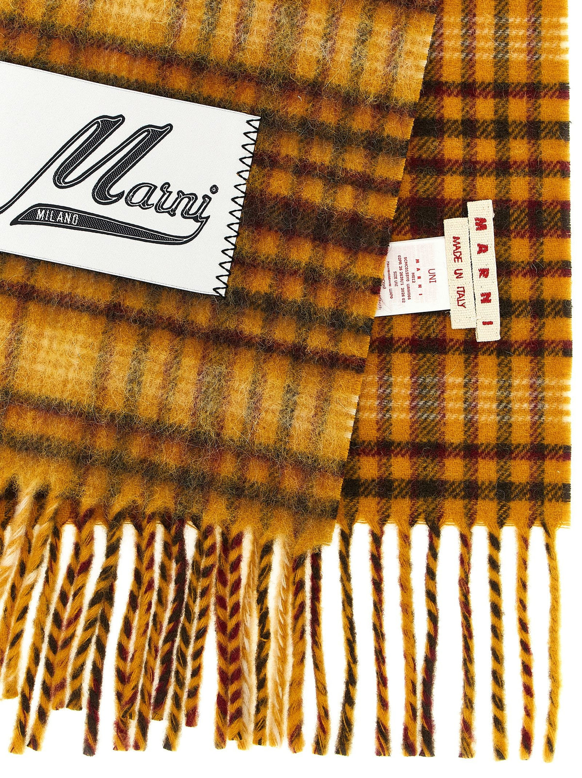 Marni Check Scarf Yellow