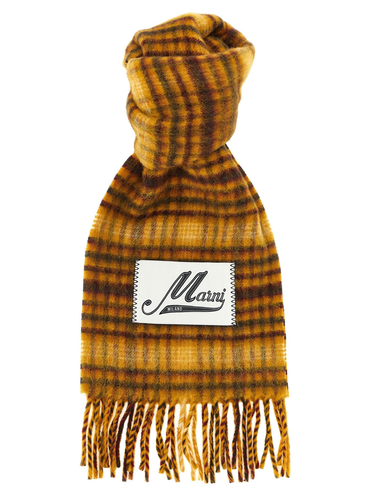 Marni Check Scarf Yellow