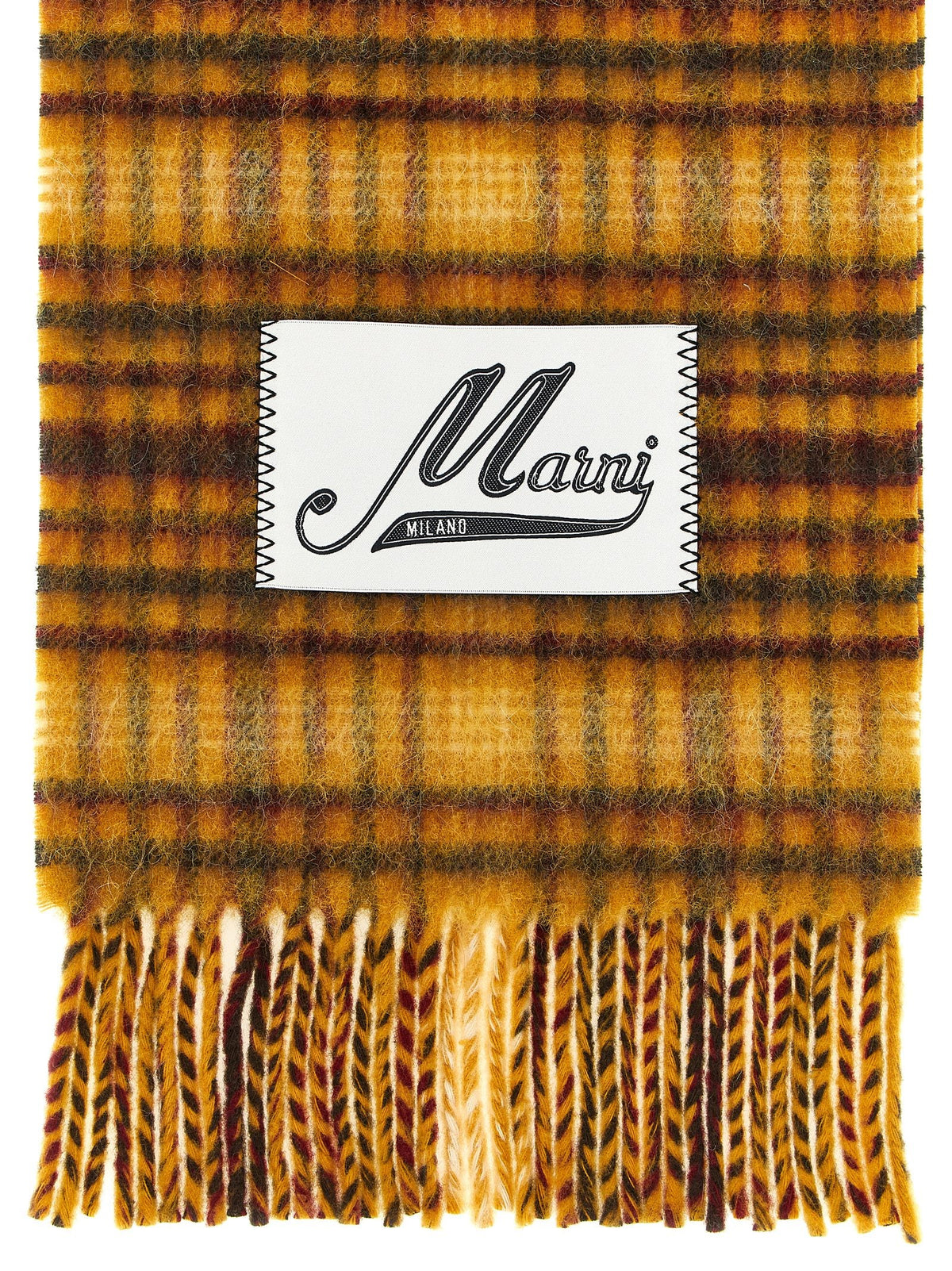 Marni Check Scarf Yellow