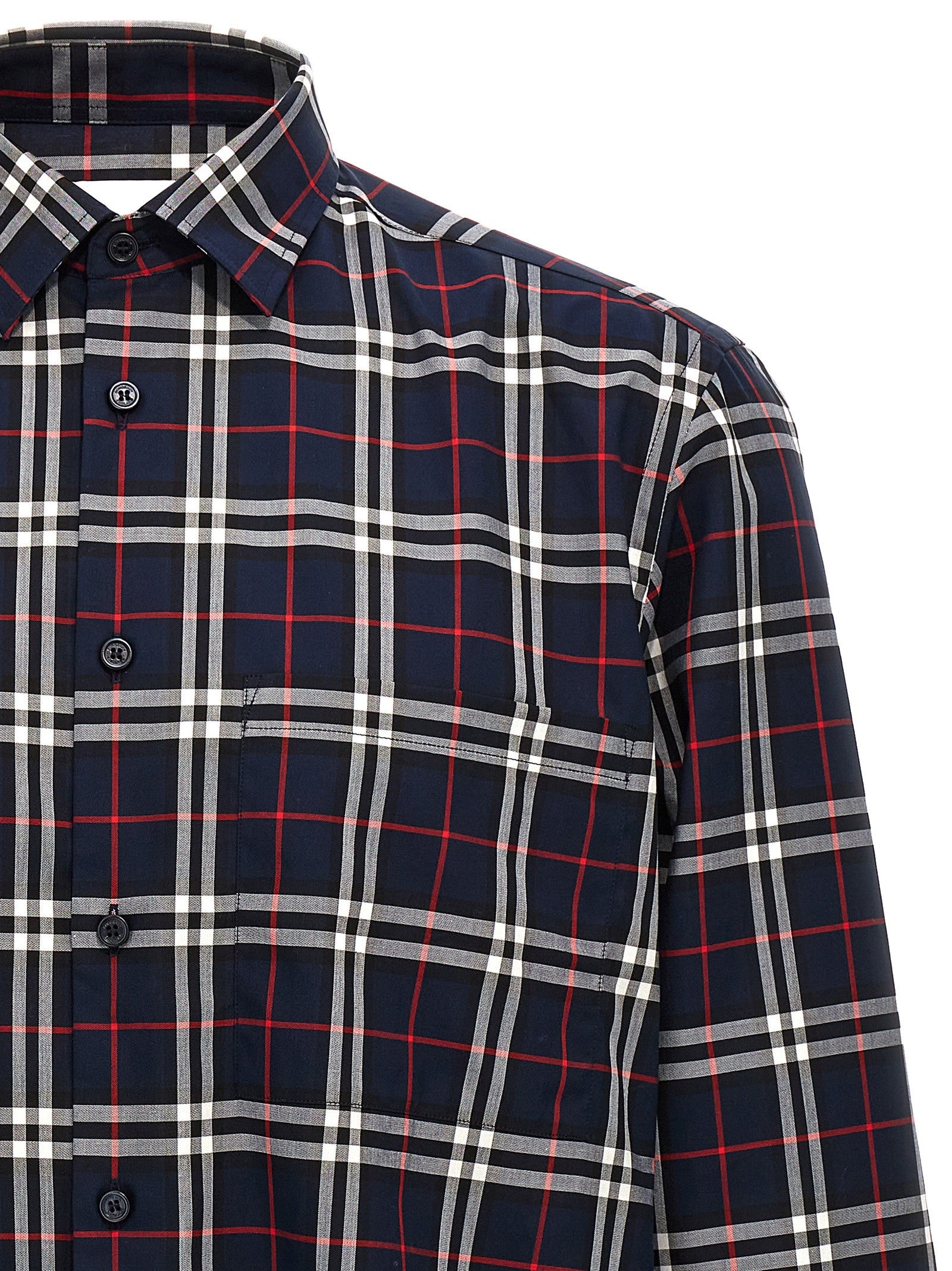 Burberry Check Shirt Blue