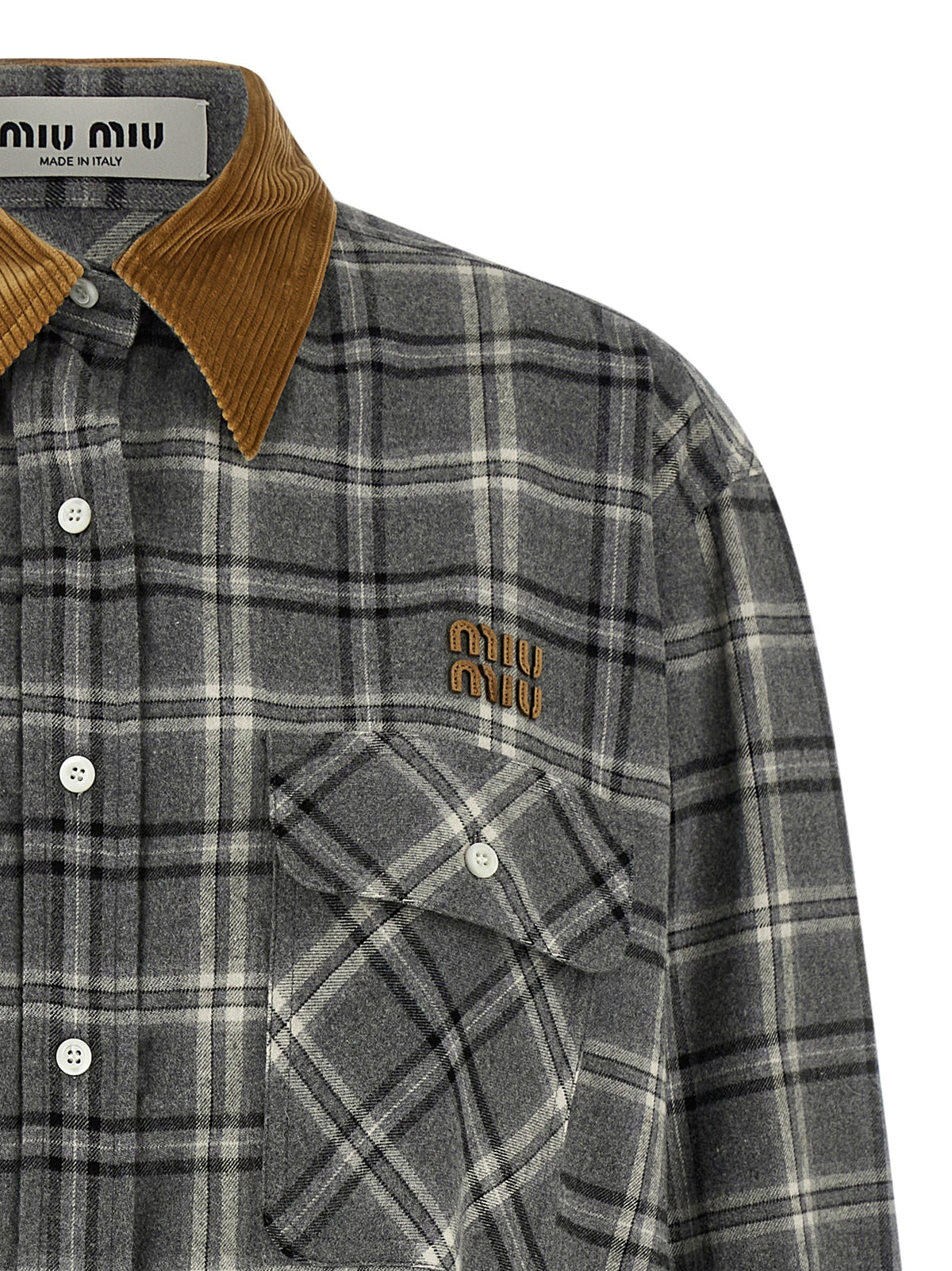 Miu Miu Check Shirt Grey, view 3